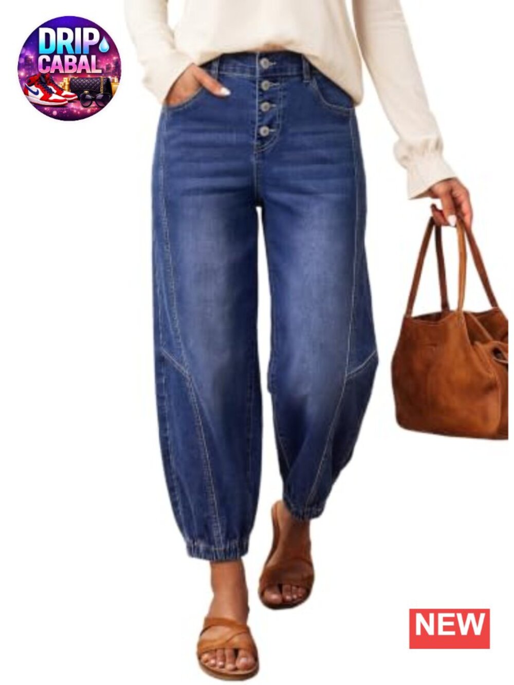 Wide Leg Baggy Denim Jeans for Women High Rise Button Front Pockets